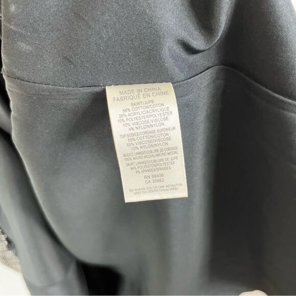 Theory Tweed Cozma Aglow Fit Flare Contrast Menswear Dress - Picture 10 of 11